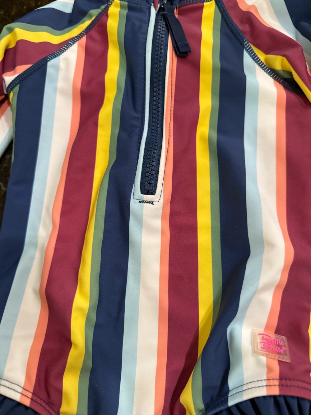 RuffleButts Saltwater Stripe One-Piece Swimsuit size 3T - Picture 2 of 4